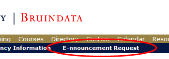 Bruindata - E-nnouncement Request